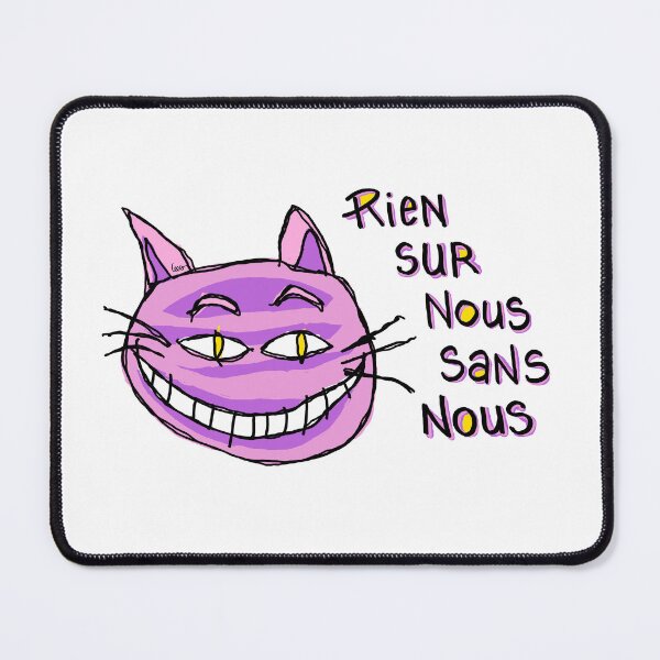Item preview, Cheshire cat - nothing about us without us - white background - large designed and sold by MentaLee.