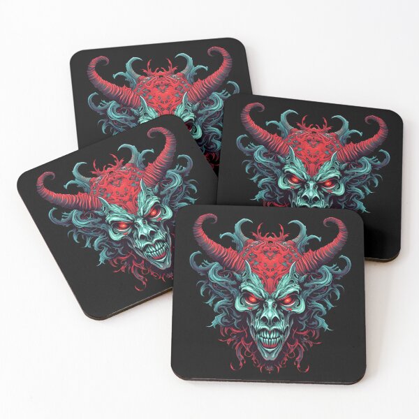 Item preview, Evil Grin Demon Head with Red Horns designed and sold by 20th-eclipse.