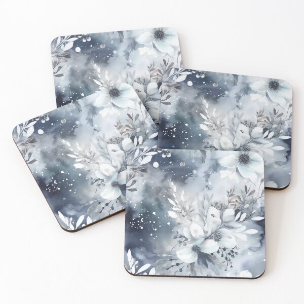 Item preview, Midwinter's Dream var. 2: Ethereal Floral Winter Scene in Moonlight and Snow  designed and sold by stateofhuman.