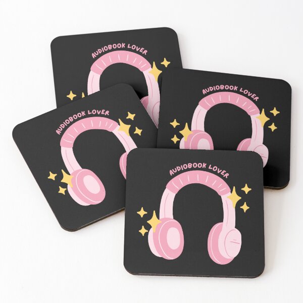 Item preview, audiobook lover pink headphones designed and sold by catdiasart.