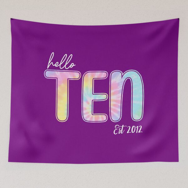 Item preview, Kid Hello Ten Est 2012 Tee 	 	 Tie Dye 10th Birthday 	 	 designed and sold by xemvtbkwqc82.