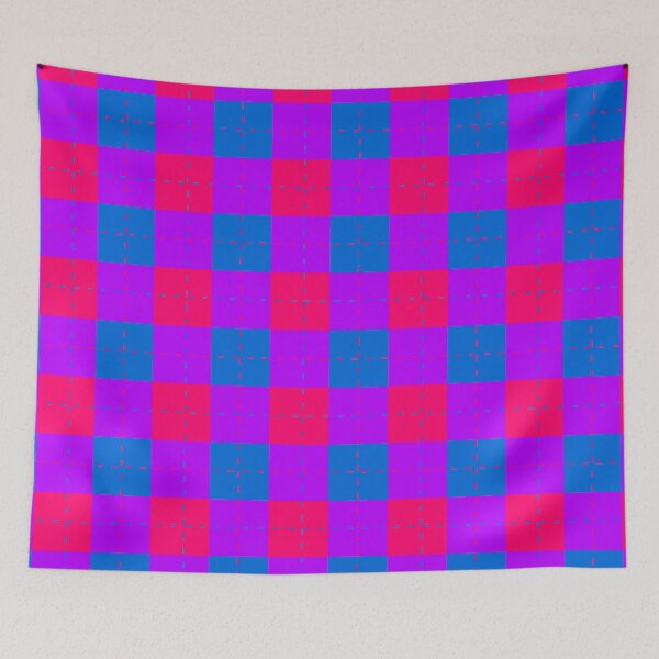 Item preview, Bi Flag Checkerboard with stitch pattern designed and sold by Ragpamuffin.