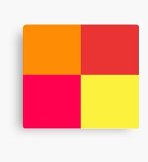 FUNKY COLOR BLOCK PATTERN RED ORANGE YELLOW AND HOT PINK Canvas Print