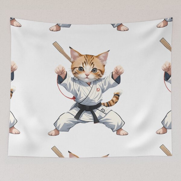 Item preview, Gato con kimono de kárate designed and sold by uil-dom-back.