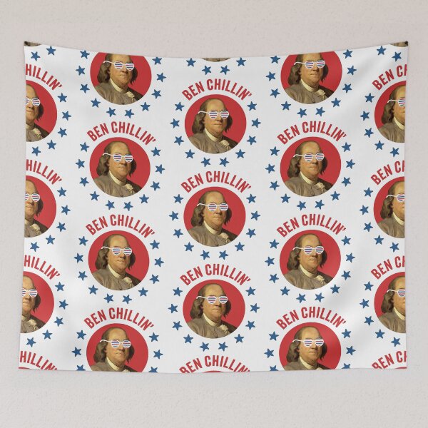 Artikelvorschau, Ben Chillin': Vintage Ben Franklin mit patriotischer Sonnenbrille für den 4. Juli entworfen und verkauft von hadleyfoo.