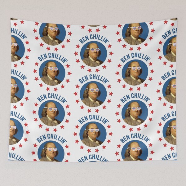 Artikelvorschau, Ben Chillin': Retro-Ben Franklin mit patriotischer Sonnenbrille zum 4. Juli entworfen und verkauft von hadleyfoo.
