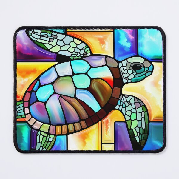 Item preview, Sea Turtle Stained Glass design designed and sold by CattyCornerPOD.