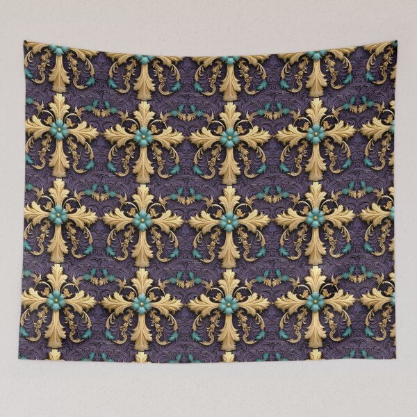Item preview, Russian Fairytale Art Design Cross, Hohloma Inspired, Flowers, Filigree designed and sold by MiracleROLArt.