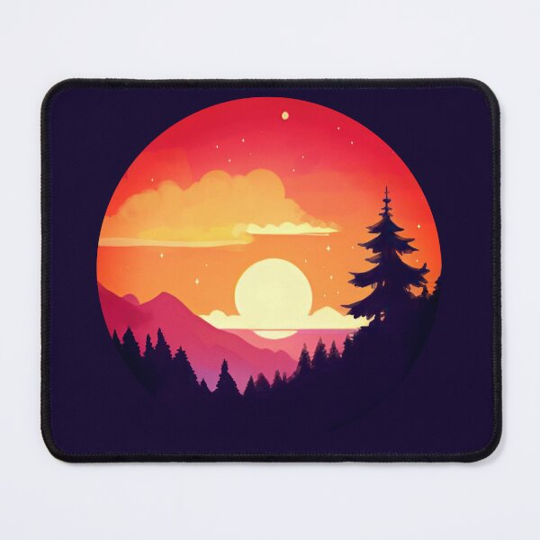 Item preview, Orange sunset cute circle pine forest sunset view  designed and sold by Yaragold.