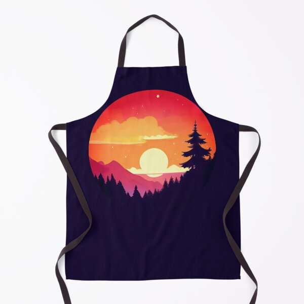 Item preview, Orange sunset cute circle pine forest sunset view  designed and sold by Yaragold.