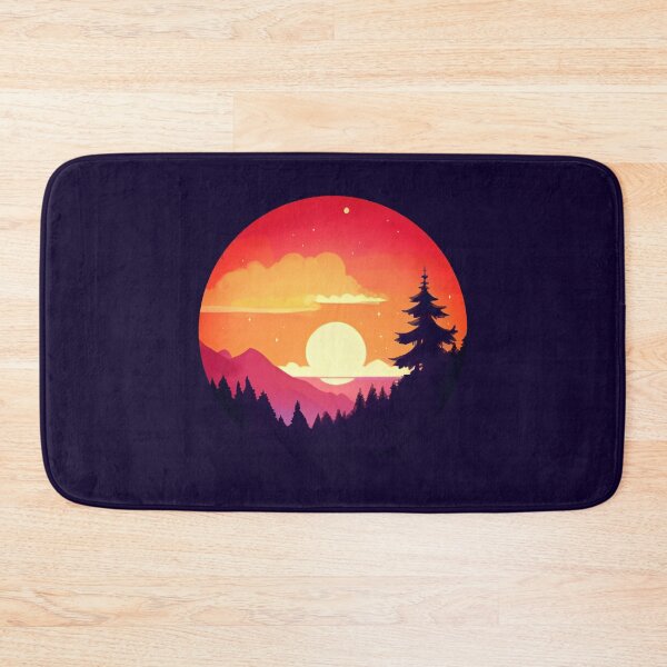 Item preview, Orange sunset cute circle pine forest sunset view  designed and sold by Yaragold.