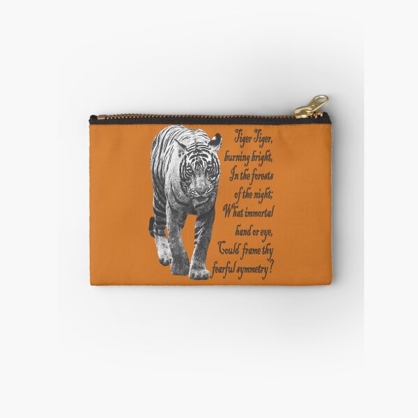 Item preview, Tiger in Black & White- with William Blake verse - Dark font designed and sold by tinytiger77.