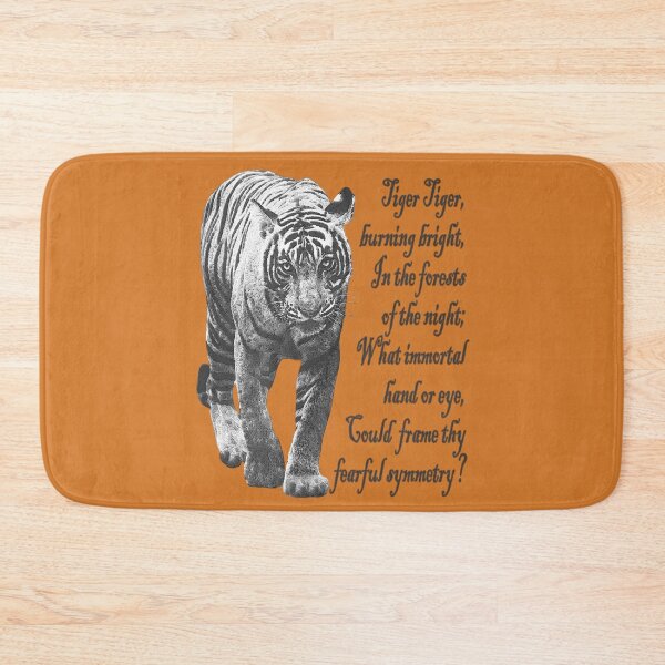 Item preview, Tiger in Black & White- with William Blake verse - Dark font designed and sold by tinytiger77.