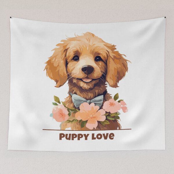 Item preview, Cute Floral Puppy with Bow Design designed and sold by Nange and Gabe.