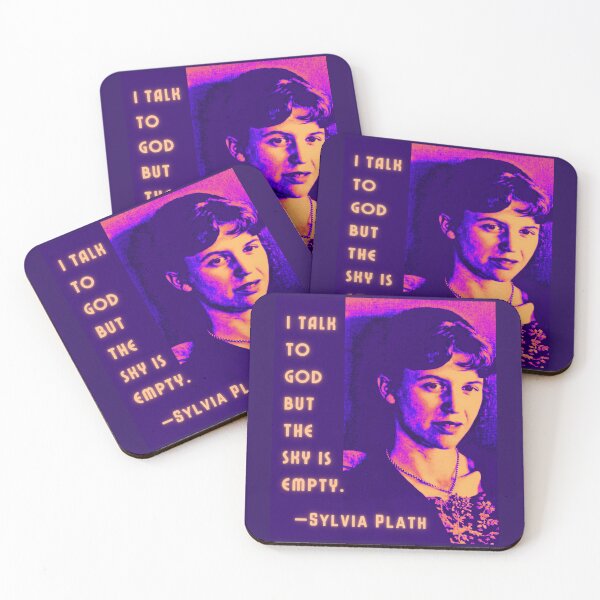 Item preview, Copy of Sylvia Plath portrait and quote: I talk to God, but the sky is empty. designed and sold by artbleed.