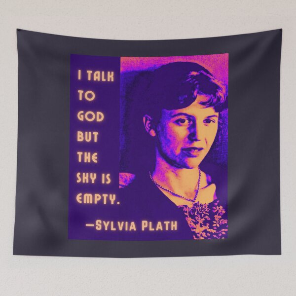 Item preview, Copy of Sylvia Plath portrait and quote: I talk to God, but the sky is empty. designed and sold by artbleed.