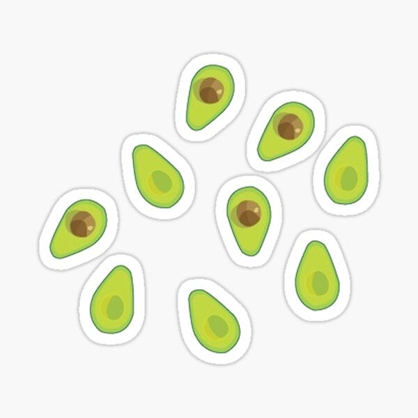 Vista previa del artículo con la obra «Mini Avocado Sticker pack», diseñado y vendido por RDKdesigns.