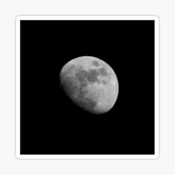 An almost full moon taken Galloway Foreast Dark Sky Park, Scotland Sticker