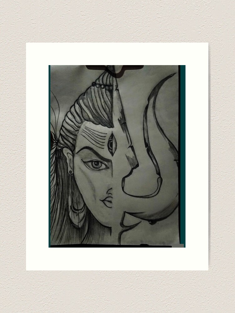 Realistic Drawing of Hindu God Shiva · Creative Fabrica