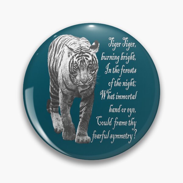 Item preview, Tiger in Black & White- with William Blake verse - Light font designed and sold by tinytiger77.