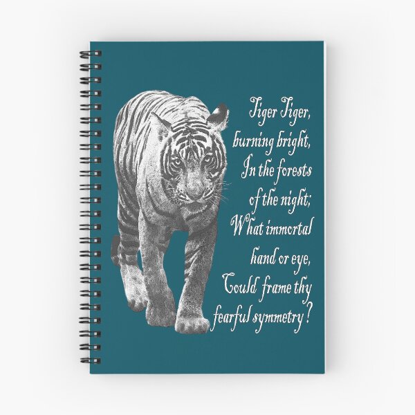 Item preview, Tiger in Black & White- with William Blake verse - Light font designed and sold by tinytiger77.