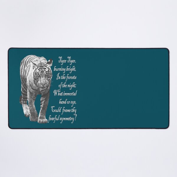 Item preview, Tiger in Black & White- with William Blake verse - Light font designed and sold by tinytiger77.