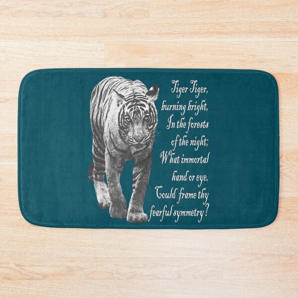 Item preview, Tiger in Black & White- with William Blake verse - Light font designed and sold by tinytiger77.