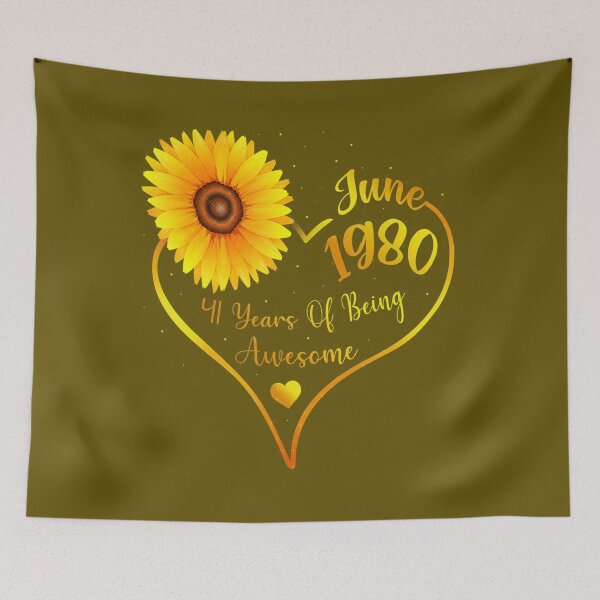 Item preview, June 41th Birthday Tee 	 	 1980, Sunflower 	 	 	 designed and sold by svbrmuxcb23.