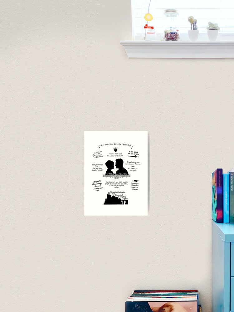 Impression Artistique Blanche Neige Et Prince Charmant Citations Iconiques Silhouette Design Par Mpalusodesigns Redbubble