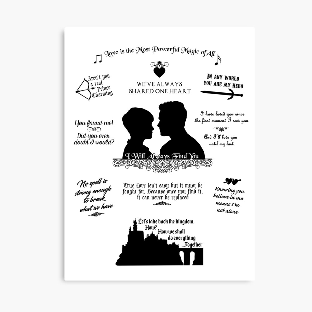 Download Snow White And Prince Charming Iconic Quotes Silhouette Design Art Board Print By Mpalusodesigns Redbubble