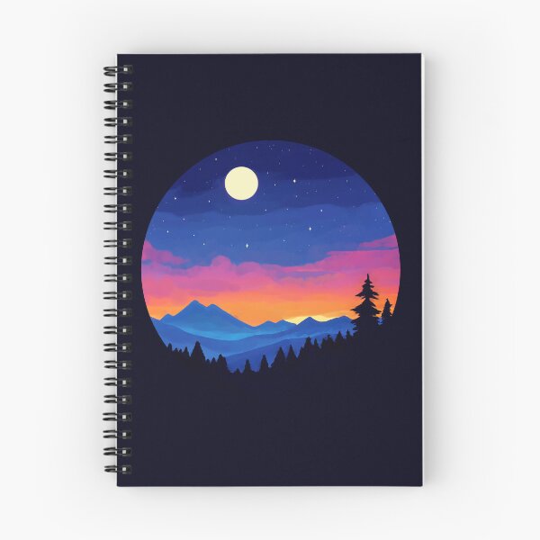 Item preview, Colorful Sunset pine forest landscape illustration  designed and sold by Yaragold.