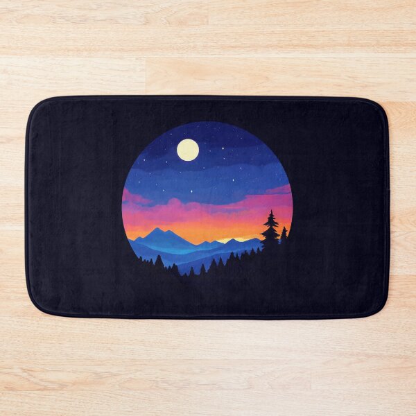 Item preview, Colorful Sunset pine forest landscape illustration  designed and sold by Yaragold.