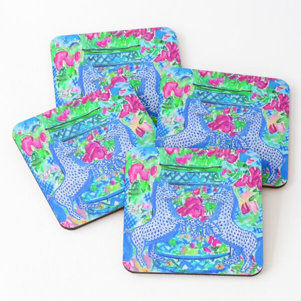 Item preview, Herend zebras and chinoiserie jars watercolor designed and sold by SophieClimaArt.