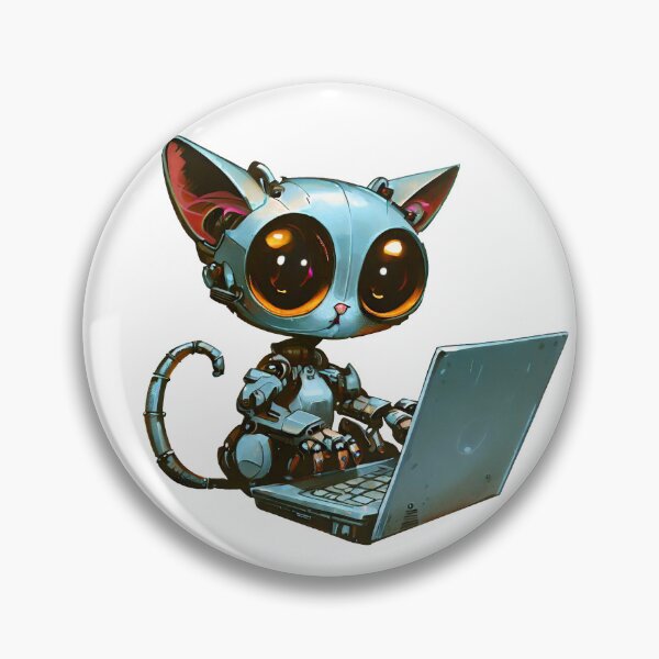 Item preview, Robo-Cat Using Laptop! designed and sold by kukamatsu.