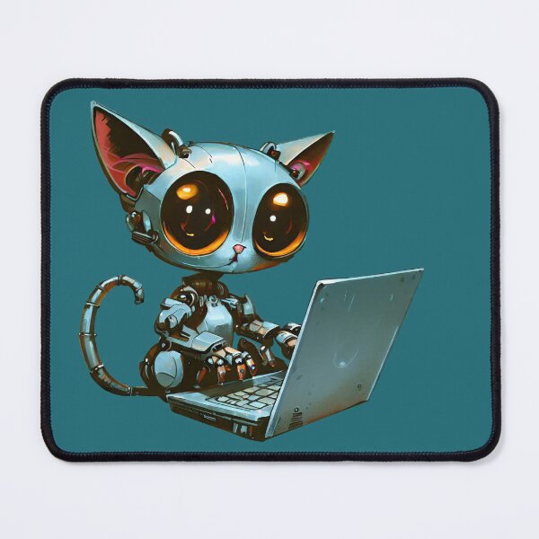 Item preview, Robo-Cat Using Laptop! designed and sold by kukamatsu.