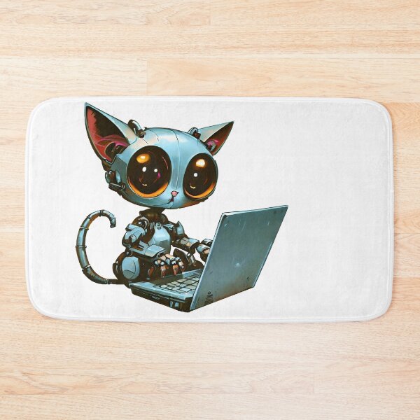 Item preview, Robo-Cat Using Laptop! designed and sold by kukamatsu.