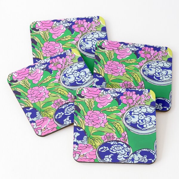 Item preview, Abstract chinoiserie with Ming jars designed and sold by SophieClimaArt.