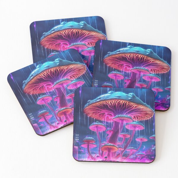 Item preview, Neon Fantasy Mushroom Art: Cyberpunk Fusion of Nature and Futuristic Vibes designed and sold by RIAiCreations.