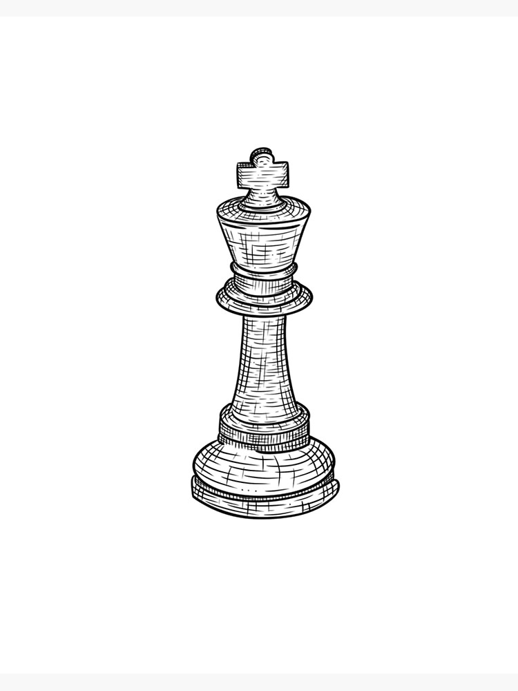 Hand-drawn chess king and queen illustration