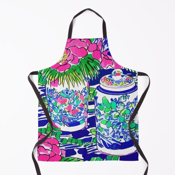Item preview, Chinoiserie jars with pink daisies designed and sold by SophieClimaArt.