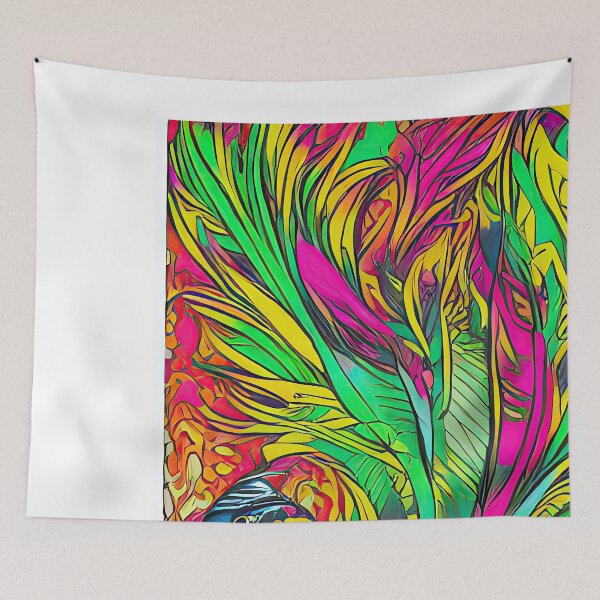 Item preview, Peacock Feathers, cosmic neon colorful peacocks designed and sold by casaai.