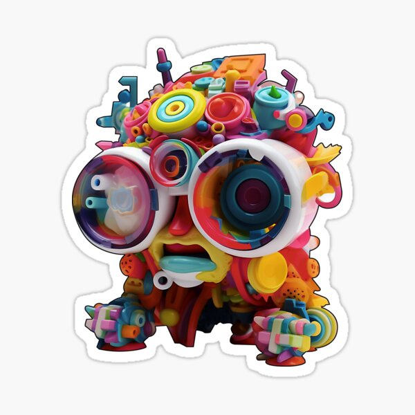 Funny Abstract Colorful Surreal Toy Sticker