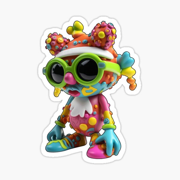 Colorful Abstract Surreal Kawaii Toy Sticker