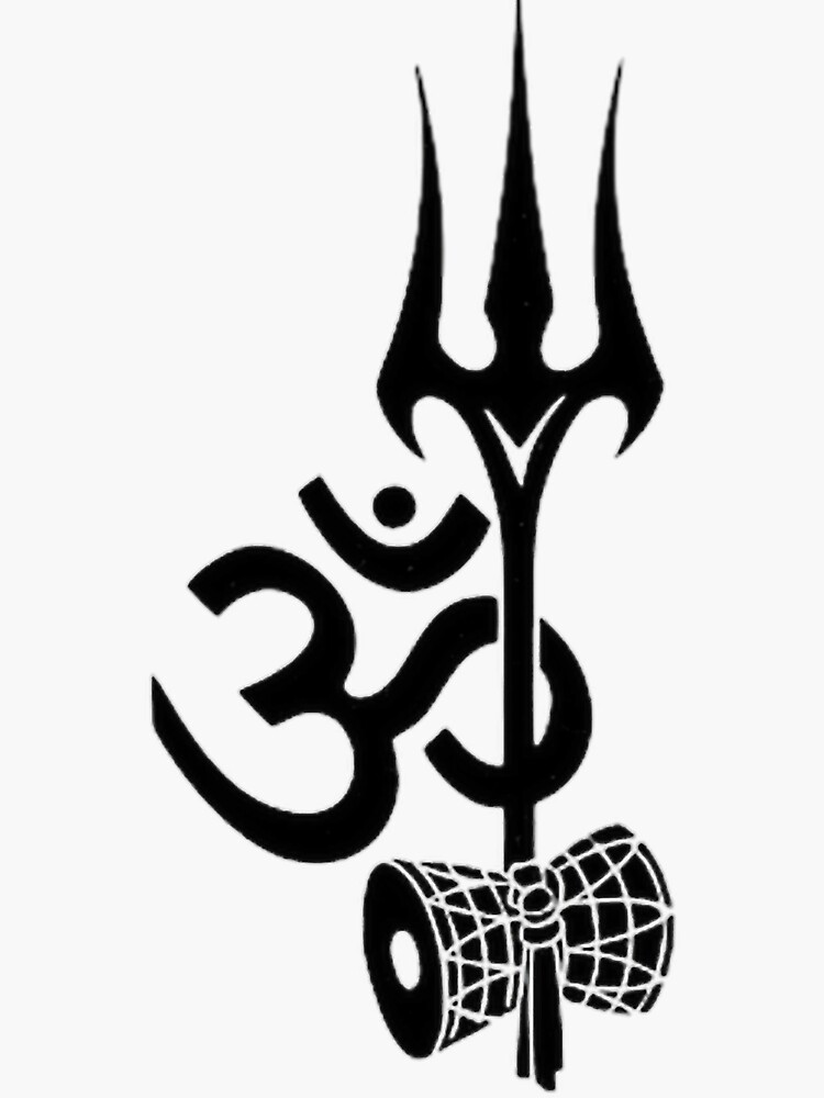 Trident graphic black tattoo art design, trishul india weapon canvas prints  for the wall • canvas prints worship, white, wheel | myloview.com