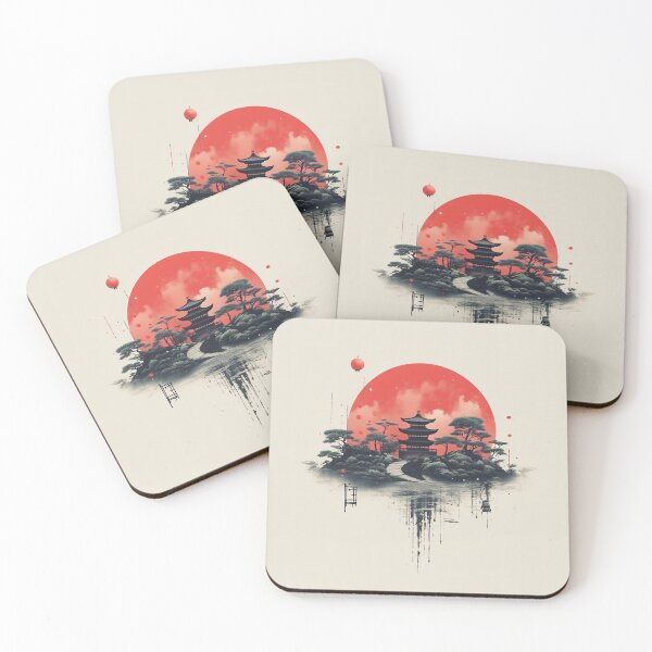 Item preview, Vintage Minimalistic Abstract Japanese Wall Art | Oriental Zen Gardenscapes designed and sold by Bored Elon.