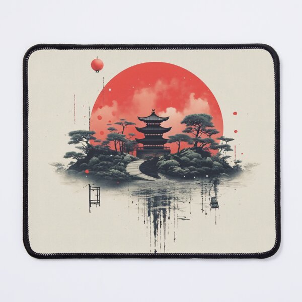 Item preview, Vintage Minimalistic Abstract Japanese Wall Art | Oriental Zen Gardenscapes designed and sold by Bored Elon.