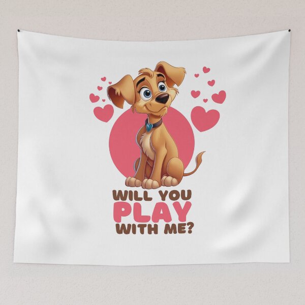 Item preview, Will you play with me? - Cute puppy cartoon - dog cartoon designed and sold by AntibodyDP7.