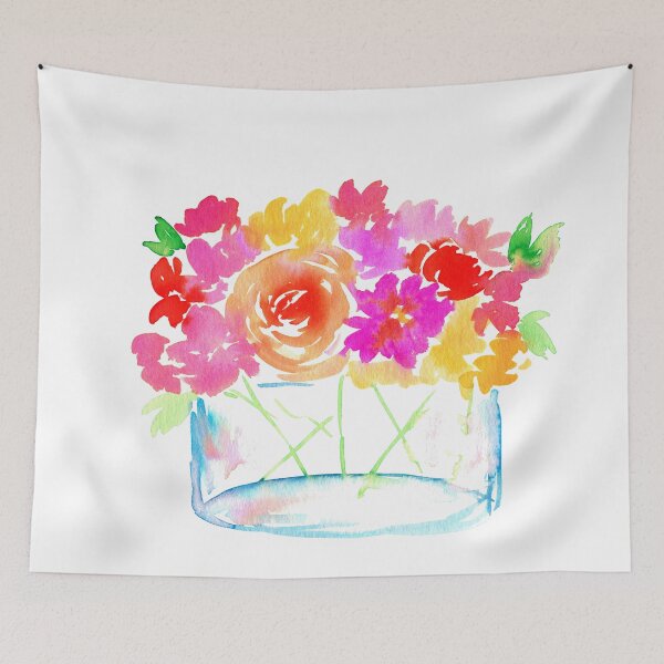Item preview, Spring flowers in a vase watercolor painting designed and sold by AnissaF.