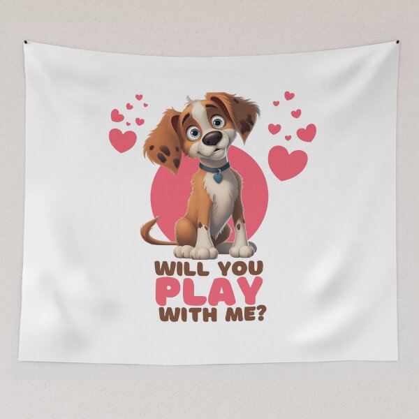 Item preview, Will you play with me? - Cute dog cartoon - dog cartoon designed and sold by AntibodyDP7.