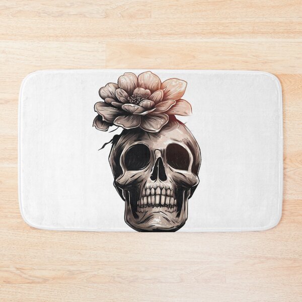 Item preview, skull with flower designed and sold by miguel-ozz.